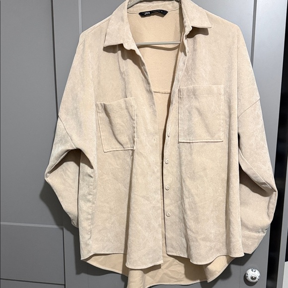 Zara Tops - Zara Light Tan Corduroy Shirt